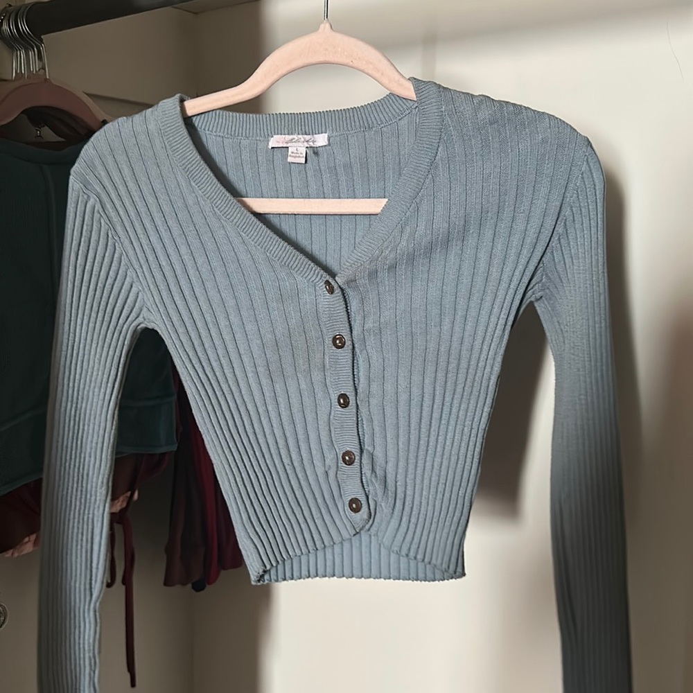 blue sweater